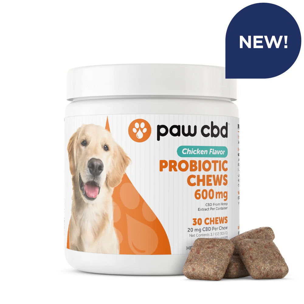 Digestive Probiotic CBD Dog Soft Chews - Chicken 600MG, 30ct