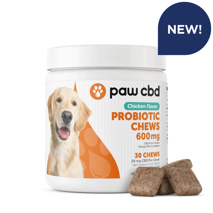 Digestive Probiotic CBD Dog Soft Chews - Chicken 600MG, 30ct